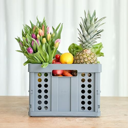 Clax® crate | folding box | basket | 48 qt (12 gal) | grey - color: grey