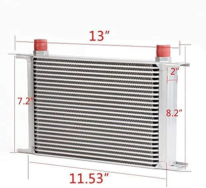 G-PLUS Engine Transmisson Oil Cooler Kit + Oil Cooler Sandwich Plate Replacement 25 Row Aluminum Fit for BILLET LS1 LS2 LS3 LSX VE HSV - color: Silver, size: LS1 LS2 LS3