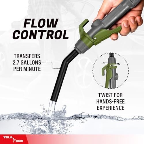 TERA PUMP Fuel Transfer Pump w/Quick Flow Control Nozzle - style: 10 ft Pump (Rechargeable)