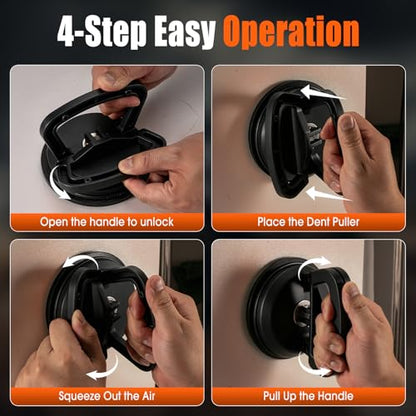 yuyimydd Dent Puller,Car Dent Puller Kit,Suction Cup Dent Remover Tool - color: 1 Black + 2 Orange
