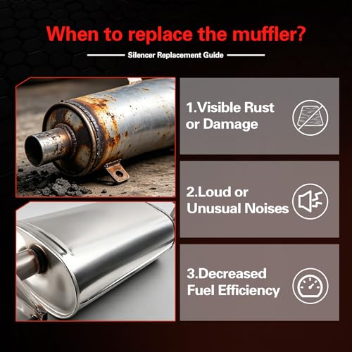 Stainless Steel Exhaust Muffler Pipe System Replacement Kit - size: 2007-2014 FJ Cruiser 4.0L V6