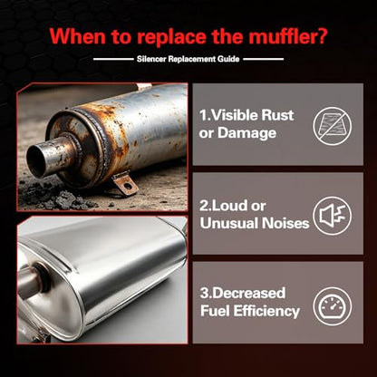 Stainless Steel Exhaust Muffler Pipe System Replacement Kit - size: 2007-2014 FJ Cruiser 4.0L V6