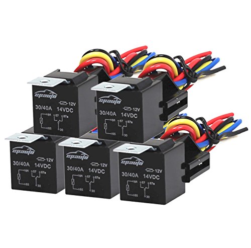 EPAuto 30/40 AMP Relay Harness Spdt 12V, 5-PIN SPDT Bosch Style - 5 Pack - size: 5 Pack