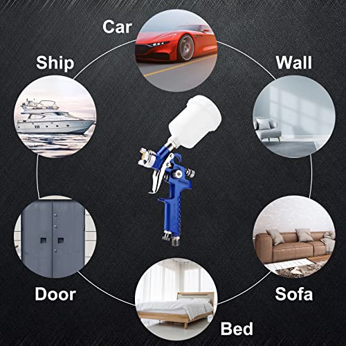 ENDOZER General Purpose Mini HVLP Spray Guns Auto Car Detail Paint Sprayer Spot Repair with 0.8mm Nozzle 125CC - color: Nozzle-0.8mm