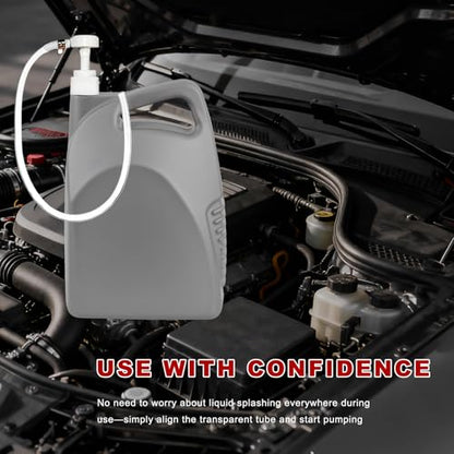 Sun Walker Fluid Pump for Quart Bottles, 4cc Per Stroke Manual Transmission Fluid Pump with Flexible Hose, Lower Unit Gear Oil Extractor Kit for Car Marine Boat, Car Accessories