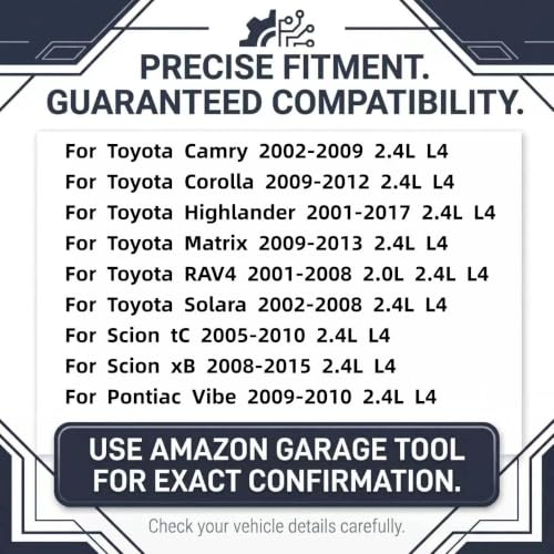 Engine Valve Cover Gasket Set Fits for Toyota Camry 02-09,Corolla 09-12,Highlander 01-17,Matrix 09-13,RAV4 01-08,Solara 02-08,for Scion tC 05-10,xB 08-15,for Pontiac Vibe 09-10,2.0L 2.4L L4,VS50440R