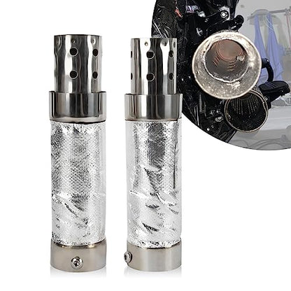 PSLER 2-Inch Motorcycle Exhaust Baffle Noise Eliminator for Shortshots Pair