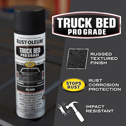 Rust-Oleum Automotive Pro Grade Truck Bed Coating Spray, Black - size: 15 Fl Oz (Pack of 1)