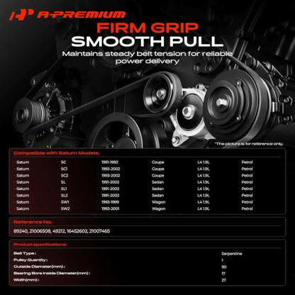 A-Premium Belt Tensioner Assembly with Pulley Compatible with Saturn