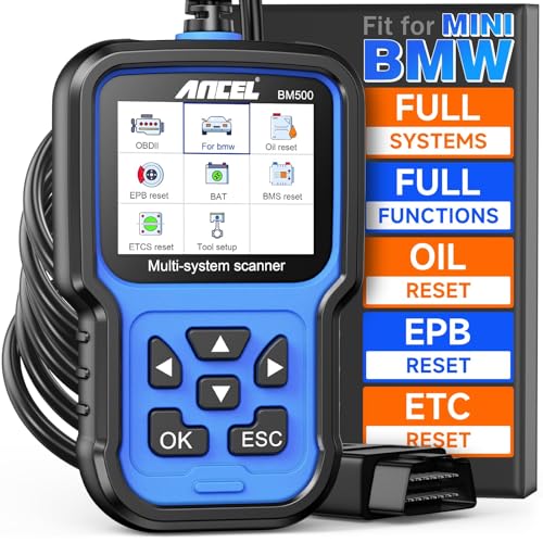ANCEL BM500 OBD2 Scanner for BMW & MINI, Battery Registration - color: Blue