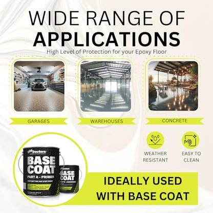 Slip Doctors Top Coat Clear Non-Skid Urethane Protective Coating for Epoxy Flake Systems, Garages and Warehouse Floors - 1 Gallon, Gloss