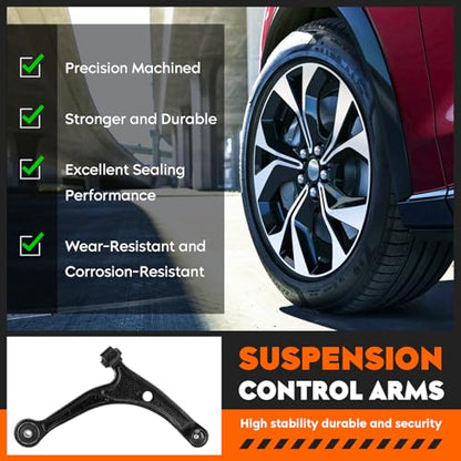 Front Lower Control Arms w/Ball Joints Replacement Suspension Kit for Acura MDX 2001-2006, for Honda Pilot 2003-2008, Left & Right, Driver & Passenger Side, K621349 K621350 (2PCS)