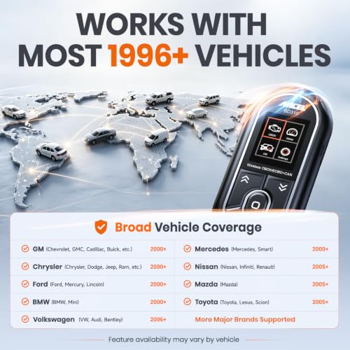 ANCEL BD310 Bluetooth OBD2 Scanner, 2-in-1 Car Diagnostic Scan Tool & Code Reader with App, Battery Test, Trip Analysis, Performance Test, for iPhone & Android, All 1996+ Vehicles
