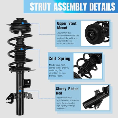 Front Struts Assembly w/Coil Spring 13613 13614 Set of 2