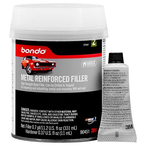 Bondo 90451-case Metal Reinforced Filler with Hardener - 0.7 pint, 4 Pack