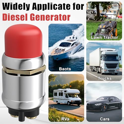 BFXM 3 PCS Push Button Starter Switch, 12V 50A Momentary Push Button Switch - color: red-3