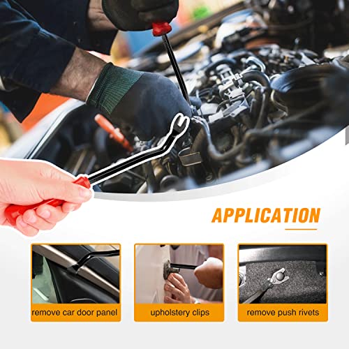 GOOACC 120PCS Car Bumper Push Retainer Clips & Nylon Fasteners Rivet Kit 6mm 7.6mm 8mm 8.8mm 10mm Door Trim Panel Clips , 1PC Fastener Remover, Black - color: 120 Clips + 1 Tool
