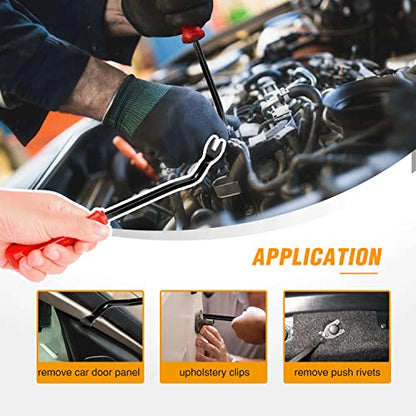 GOOACC 120PCS Car Bumper Push Retainer Clips & Nylon Fasteners Rivet Kit 6mm 7.6mm 8mm 8.8mm 10mm Door Trim Panel Clips , 1PC Fastener Remover, Black - color: 120 Clips + 1 Tool