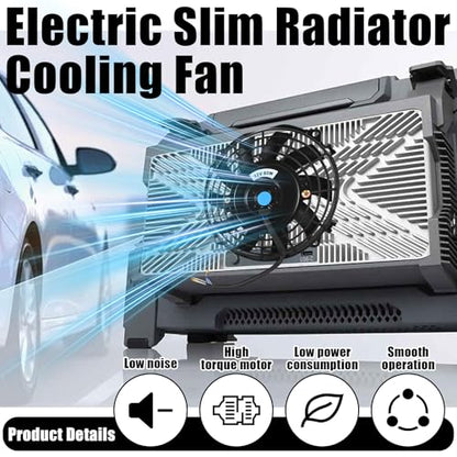 7" Universal Electric Radiator Fan Push Pull Slim Fan High Performance Cooling Fan 80W 12V Mount Kit 1PCS - size: 7 inch- 1PC