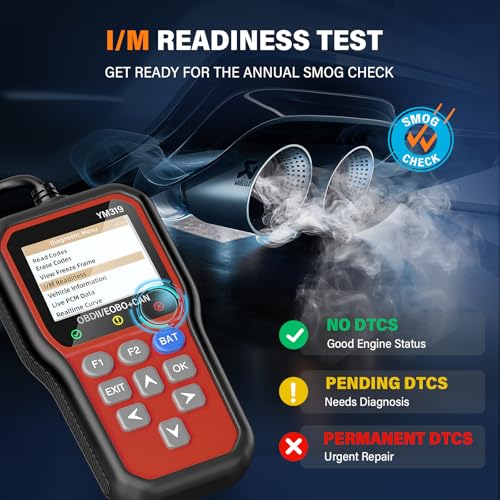 BluSon YM319 OBD2 Scanner Diagnostic Tool with Battery Tester, Scan Tool - color: Red