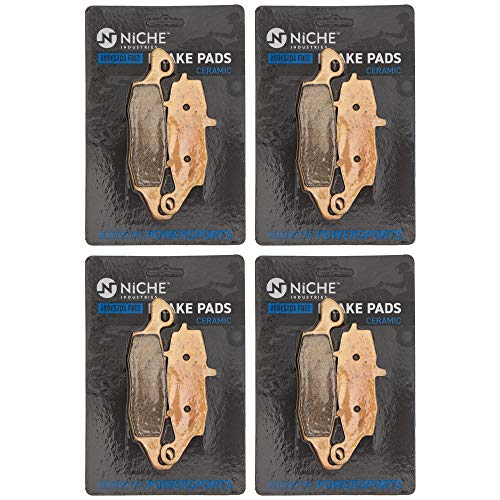 NICHE Front Rear Brake Pad Set for Kawasaki 43082-1264 Ceramic 4 Pack - size: 4 Sets (4 Wheels)