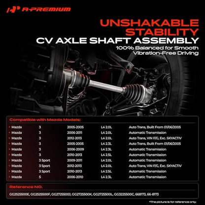 A-Premium Front Right Passenger Side CV Axle Shaft Assembly