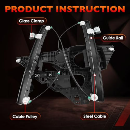 749-542 Front Left Driver Side Window Regulator with Panel Without Motor - size: 749-542