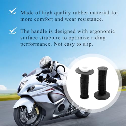 Yourkar Twist Throttle Accelerator Handle Grips, Throttle Cable Kit for 50cc 90cc 110cc 125cc, Twist Throttle Accelerator Handle Grips and Cable Set, Motorcycle Accessories