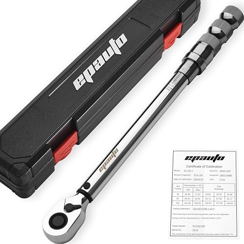 EPAuto 1/2-Inch Spring-Loaded Ring Locking Torque Wrench, 10~150 ft-lb - size: 1/2 Inch Drive (10-150 ft.-lb.) - Easy Lock Ring