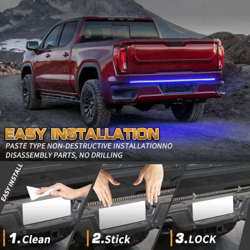 XRIDONSEN 60 inch Blue Tailgate Lights 360 LED Strobe Lights - color: Blue