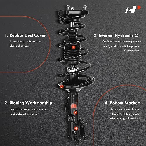 A-Premium Rear Complete Strut Assemblies with Coil Springs, Set of 2 - style: Rear Strut