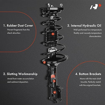 A-Premium Rear Complete Strut Assemblies with Coil Springs, Set of 2 - style: Rear Strut