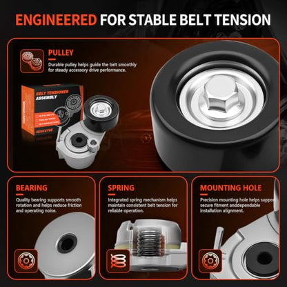38433 Belt Tensioner w/Pulley for Chevy Cruze Sonic Saturn Astra - size: 38433