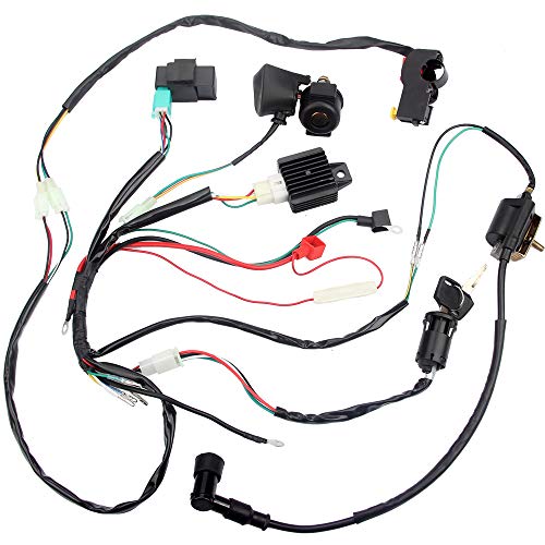 Electric Start Engine Wiring Harness Coil CDI Solenoid Relay for50cc 70cc 110cc 125cc 4 Stroke ATV Pit Quad Dirt Bike Go Kart Scooter Buggy