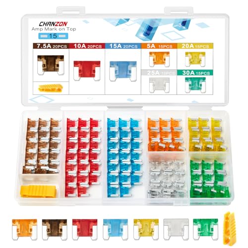 Chanzon 120pcs Micro Low Profile Mini Blade Fuse Assortment Kit Box 5A-30A - style: 120Pcs Micro