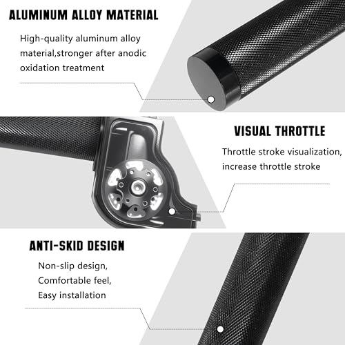 Motorcycle Throttle Grip 7/8" 22mm CNC Aluminum Quick Twister with Throttle Cable for KLX CR CRF EXC XR CRF50 CRF230 50 110 125 230 250 Dirt Pit Bike Motocross Motorbike Quad ATV - color: Black