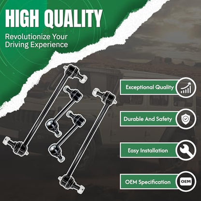 K90716 K90717 K750124 4Pc Front Rear Stabilizer Sway Bar End Links Fit for Acura 2006 MDX, Compatible With Honda 2006 2007 2008 Pilot - size: 4PC-K90716 K750124