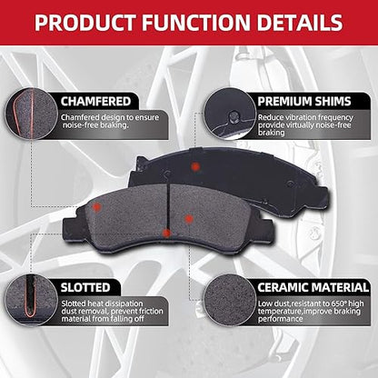 Front & Rear Ceramic Brake Pads For 1999-2004 Jeep Grand Cherokee Modles - style: D791+D945