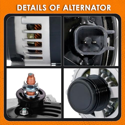 New 3.6L Alternator Fit for Dodge 11-20 Grand Caravan, Town & Country 11-16 - size: 11570N