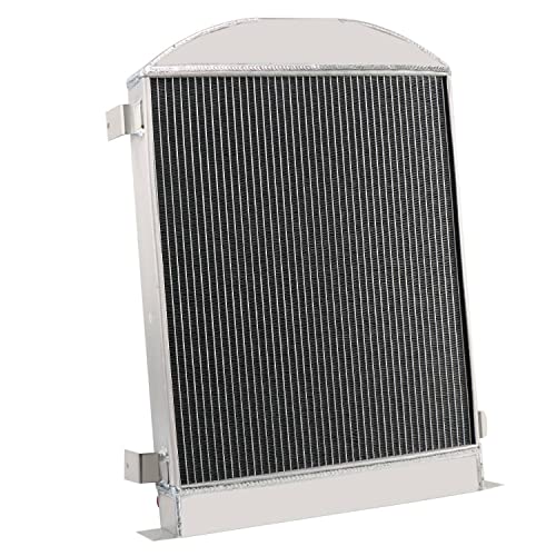 Radiator Compatible with 1930 1931 Ford Model A High Boy Chevy V8, 4 Row Full Aluminium Radiator + 16 Inch Fan + Shroud + Thermostat Relay Kit - size: 4Row Radiator Shroud Fan Relay Kit