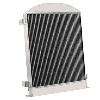 Radiator Compatible with 1930 1931 Ford Model A High Boy Chevy V8, 4 Row Full Aluminium Radiator + 16 Inch Fan + Shroud + Thermostat Relay Kit - size: 4Row Radiator Shroud Fan Relay Kit