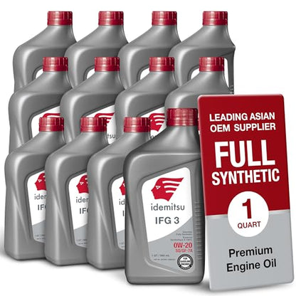 Idemitsu IFG3 0W-20 SP/GF-7A Full Synthetic Motor Oil – 1 Qt, Case of 12 - size: 1 Quart, style: 12 Pack