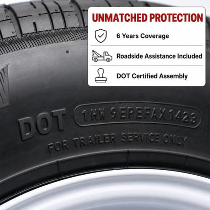 eCustomrim Radial Trailer Tire Rim Assembly ST235/80R16 16 Inch White 8 Lug