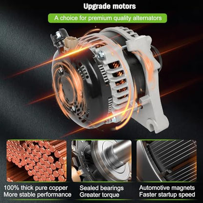 SCITOO 11434 Alternator 12V 195A fit for Ford for E-150 4.6L 2009 - size: Small, style: 11434 Alternator