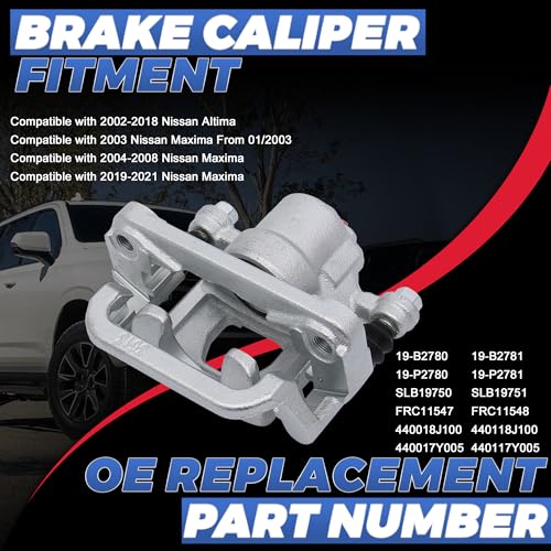 19B2780 19B2781 Rear Disc Brake Calipers Compatible with 2002-2018 Altima - size: Rear 19B2780+19B2781