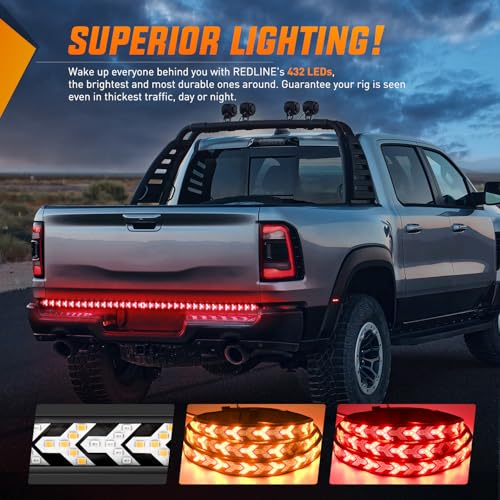 Nilight Truck Tailgate Light Strip 48Inch Arrow 432 LED Light - color: 48" Tailgate Light Strip Red/Amber Arrow