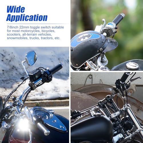 Frienda 3 Pieces Motorcycle Headlight Switch Handlebar Toggle, Grey - color: Grey