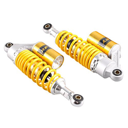 11" 280mm A Pair Rear Adjustable Air Shock Absorbers eye to eye 50-110cc Yellow - color: Yellow, size: 280MM