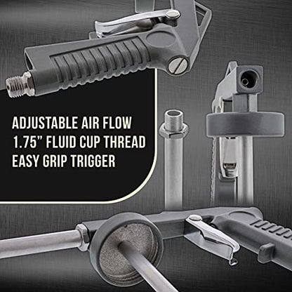 TCP Global Air Undercoating Spray Gun - Pneumatic Automotive Sprayer - size: Standard Nozzle