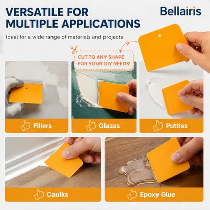 30-Pack Automotive Applicator Body Filler Spreaders for Car Fillers, Putties, Glazes, Caulks and Paint, Trapezoid – 4", 5", & 6" Plastic Spreader Tools (10 Each Size) Reusable Car Repair Kit